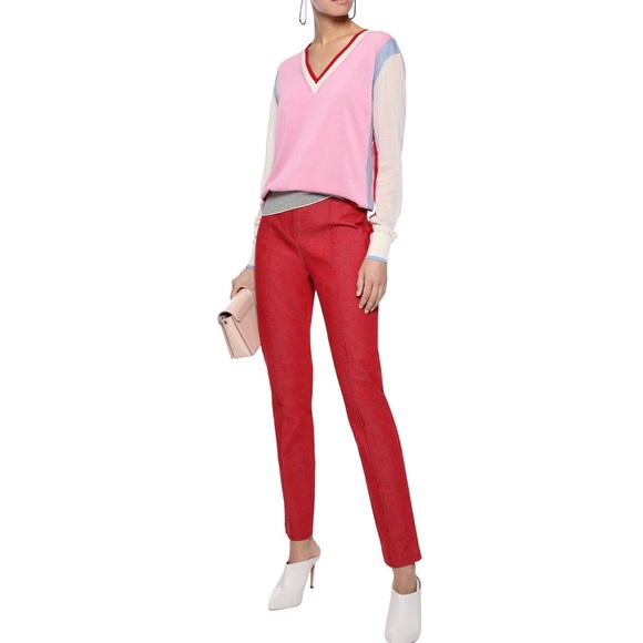 Diane Von Furstenberg Pants - Diane Von Furstenberg Linen-blend Twill Slim-leg Pants